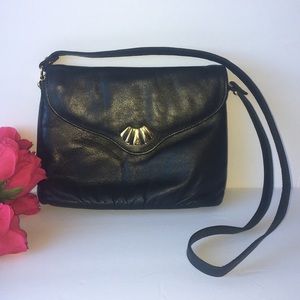 Etienne Aigner Small Black Gold Tone Bag Purse EUC